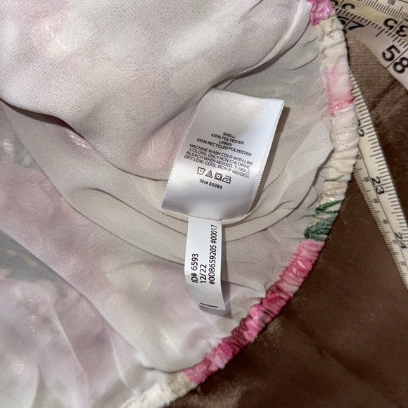 Express Pink Floral Gathered Neck Balloon Sleeve Top Clip Dot Lined Sz Large - Picture 12 of 13